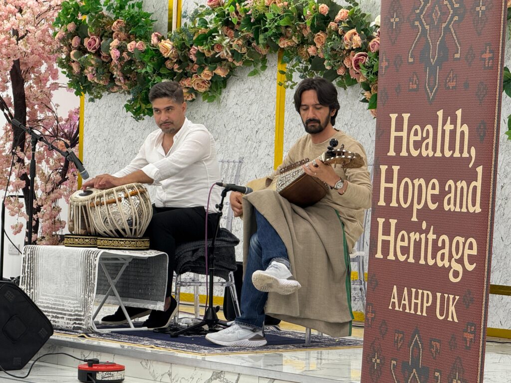 Traditional Afghan musicians performing at AAHP-UK’s Health, Hope and Heritage event